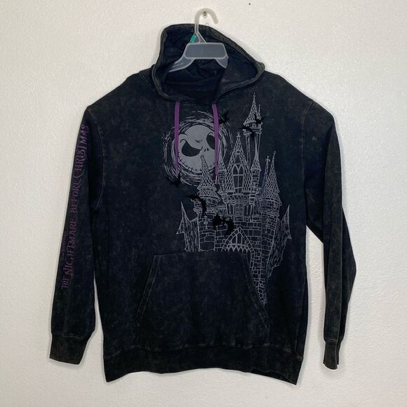 DISNEY PARKS TIM BURTON’S Nightmare Before Christmas Men’s Black Hoodie Size XL - Picture 1 of 5